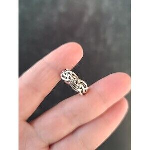 925 Sterling Silver Celtic Knot Band Ring Size US 4.5 Vintage